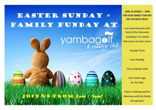 Free face painting sponsored by Yamba Golf Club this easter Sunday